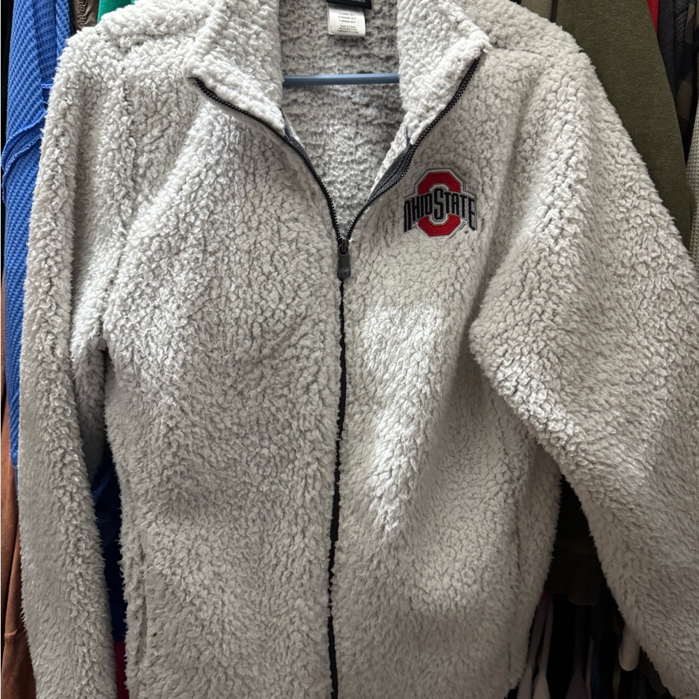 Ohio State Women's Gray Sherpa Jacket